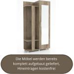 Hellbraune Karo Moderne Garderoben mit Spiegel aus Eiche 