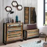Bunte Shabby Chic Möbel Exclusive Garderoben Sets & Kompaktgarderoben lackiert aus Massivholz Breite 150-200cm, Höhe 100-150cm, Tiefe 0-50cm 4-teilig 