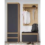 Braune Moderne Garderoben Sets & Kompaktgarderoben aus MDF Breite 100-150cm, Höhe 150-200cm, Tiefe 0-50cm 3-teilig 