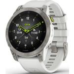 Weiße Garmin epix™ Smartwatches aus Titan mit Bluetooth mit Silikonarmband zum Sport 