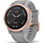 Goldene Garmin Fenix 6 Smartwatches aus Silikon mit GPS mit Roségold-Armband zum Fitnesstraining 