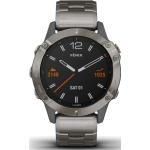 Saphirblaues Garmin Fenix 6 Uhrenzubehör mit GPS mit Kunststoff-Uhrenglas mit Titanarmband für Herren 