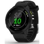 Schwarze 5 Bar wasserdichte Garmin Forerunner 55 Kunststoffarmbanduhren mit GPS mit Kunststoff-Uhrenglas mit Silikonarmband 