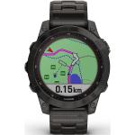 Reduzierte Anthrazitfarbene Garmin Fenix 7 Smartwatches aus Kunststoff mit Kunststoff-Uhrenglas mit Titanarmband für Herren 