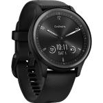 Schwarze Elegante Garmin Vivomove Hybrid Smartwatches aus Silikon mit Silikonarmband zum Sport 