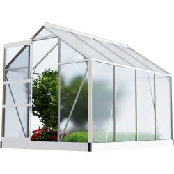 GARMIO® Gewächshaus NEAPEL 250x190cm für den Garten, Alu Frühbeet inklusive Fundament, 2 Dachfenster, UV-Schutz, Tomatenhaus
