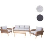 Beige Moderne Mendler Lounge Gartenmöbel & Loungemöbel Outdoor aus Polyrattan mit Armlehne Breite 150-200cm, Höhe 50-100cm, Tiefe 50-100cm 