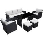 Schwarze Moderne Dining Lounge Sets UV-beständig 5-teilig 