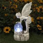 Weiße Gartenfiguren & Gartenskulpturen aus Kunstharz Solar 