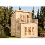 Alpholz Blockbohlenhäuser imprägniert 70mm aus Massivholz mit Schlafboden Blockbohlenbauweise 