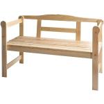 Beige Nachhaltige 2-Sitzer-Gartenbänke aus Kiefer mit Armlehne Breite 100-150cm, Höhe 50-100cm, Tiefe 0-50cm 
