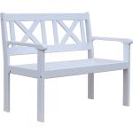 Reduzierte Weiße Minimalistische 2-Sitzer-Gartenbänke aus Massivholz Breite 50-100cm, Höhe 100-150cm 