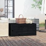 Reduzierte Schwarze Rustikale Auflagenboxen & Gartenboxen aus Massivholz mit Deckel 