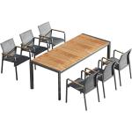 Graue Best Freizeitmöbel Gartenstühle Metall aus Massivholz Breite 50-100cm, Höhe 50-100cm, Tiefe 50-100cm 7-teilig 