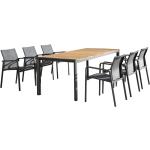 Graue Best Freizeitmöbel Gartenstühle Metall aus Massivholz Breite 50-100cm, Höhe 50-100cm, Tiefe 50-100cm 7-teilig 