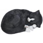 Schwarze Katzenfiguren aus Kunststein UV-beständig 