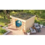 Gartenhaus Karibu Zelda 5 inkl. Dachbegrünungsset 280 x 280 cm natur