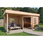 Reduzierte 5-Eck Gartenhäuser aus Holz mit Flachdach 