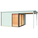 Pastellgrüne Design-Gartenhäuser 14mm mit Boden Ständerbauweise 