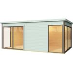 Pastellgrüne Rustikale Design-Gartenhäuser 44mm aus Fichte mit Boden Ständerbauweise 