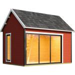 Rote Moderne Design-Gartenhäuser 44mm mit Schlafboden Blockbohlenbauweise 