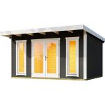 Dunkelgraue Moderne Design-Gartenhäuser 44mm aus Fichte mit Boden Ständerbauweise 