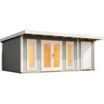 Hellgraue Moderne Design-Gartenhäuser 44mm aus Fichte mit Boden Ständerbauweise 