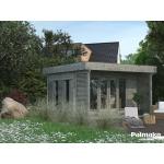 Graue Gartenbüros 44mm aus Edelstahl mit Boden Blockbohlenbauweise 