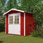Rote Weka Design-Gartenhäuser 28mm aus Massivholz mit Boden Blockbohlenbauweise 