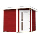 Rote Skandinavische Weka Design-Gartenhäuser 21mm aus Fichte mit Boden Blockbohlenbauweise 