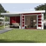 Rote Skandinavische Weka Design-Gartenhäuser mit Boden Ständerbauweise 