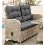 Gartenmöbelset Destiny Merano 2 -Sitzer bestehend aus: Sofa, inkl. Auflagen Polyrattan Aluminium Beige