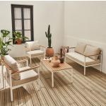 Weiße Nachhaltige Gartenmöbel Holz aus Akazienholz 4 Personen 