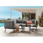 Anthrazitfarbene Moderne Destiny Gartenmöbelsets & Gartengarnituren aus Aluminium 5-teilig 