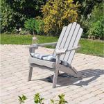 Hellgraue Adirondack Chairs aus Massivholz mit Armlehne Breite 50-100cm, Höhe 50-100cm, Tiefe 50-100cm 