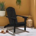 Schwarze Retro Nachhaltige Adirondack Chairs geölt aus Eukalyptusholz Outdoor Breite 50-100cm, Höhe 50-100cm, Tiefe 50-100cm 