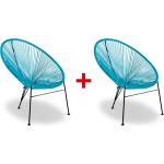 Reduzierte Blaue Runde Polyrattan Sessel aus Polyrattan 