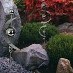 Silberne Moderne Gartenstecker Sets aus Edelstahl 2-teilig 