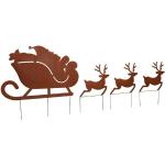 Braune Garten-Weihnachtsmänner mit Weihnachts-Motiv aus Metall 