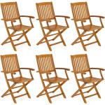 Braune Gartenstühle Metall aus Akazienholz Outdoor Breite 50-100cm, Höhe 50-100cm, Tiefe 50-100cm 6-teilig 