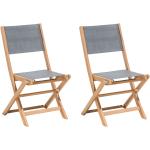 Reduzierte Dunkelgraue Moderne Beliani Gartenstühle & Balkonstühle geölt aus Massivholz mit Armlehne Breite 0-50cm, Höhe 0-50cm, Tiefe 0-50cm 2-teilig 