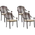 Reduzierte Dunkelbraune Moderne Beliani Gartenstühle Metall aus Aluminium mit Armlehne Breite 50-100cm, Höhe 50-100cm, Tiefe 50-100cm 4-teilig 