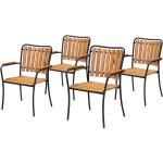 Reduzierte Schwarze Gartenstühle Metall aus Massivholz Breite 50-100cm, Höhe 50-100cm, Tiefe 50-100cm 4-teilig 
