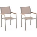 Reduzierte Beige Moderne Beliani Grosseto Gartenstühle Metall aus Edelstahl UV-beständig Breite 50-100cm, Höhe 50-100cm, Tiefe 50-100cm 