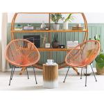 Reduzierte Moderne Polyrattan Gartenstühle pulverbeschichtet aus Polyrattan Outdoor Breite 50-100cm, Höhe 50-100cm 2-teilig 