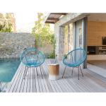 Blaue Moderne Polyrattan Gartenstühle pulverbeschichtet aus Polyrattan Outdoor Breite 50-100cm, Höhe 50-100cm 