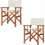 Cremefarbene Nachhaltige Regiestühle aus Holz Outdoor Breite 0-50cm, Höhe 0-50cm, Tiefe 50-100cm 