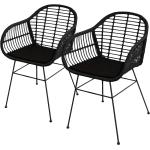 Schwarze Butlers Polyrattan Gartenstühle aus Polyrattan Breite 0-50cm, Höhe 0-50cm, Tiefe 0-50cm 2-teilig 