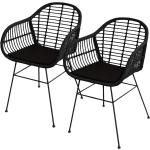 Schwarze Polyrattan Gartenstühle aus Polyrattan Breite 0-50cm, Höhe 0-50cm, Tiefe 0-50cm 2-teilig 