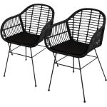 Reduzierte Schwarze Butlers Polyrattan Gartenstühle aus Polyrattan Breite 0-50cm, Höhe 0-50cm, Tiefe 0-50cm 2-teilig 